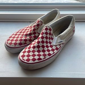 Red Checkered Vans Mens 8.5
